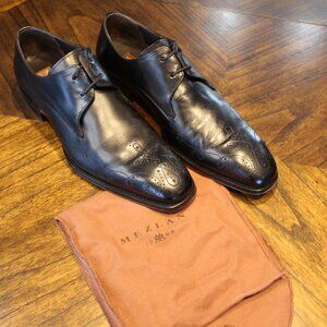 Mezlan Harper Medallion Toe Lace Up Shoes Black